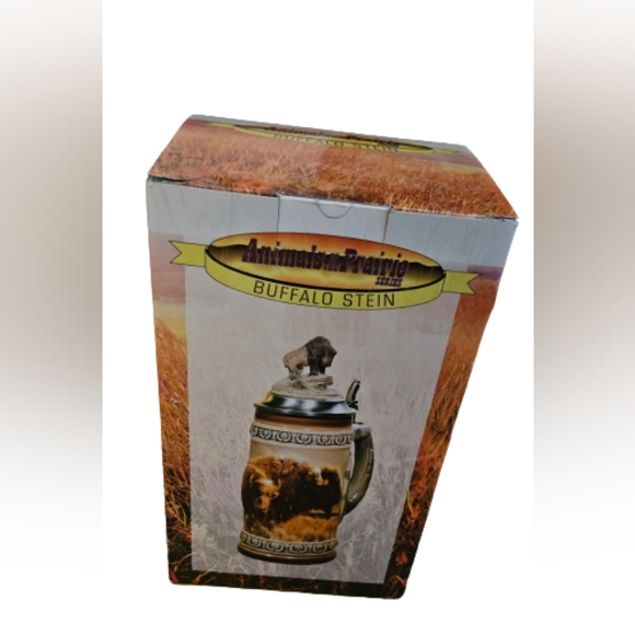1996 Anheuser Busch "Animals of the Prairie" Raised Relief Stein Buffalo - Picture 8 of 9